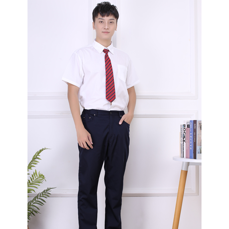 深圳市统一标准校服中学生夏礼服表演制服女连衣裙男衬衫西裤领带