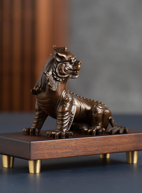 镇宅招财铜摆饰九华山地藏坐骑谛听家居客厅玄关办公室装饰文创礼