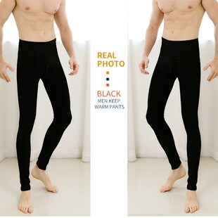 修身 无缝加绒加厚紧身棉裤 打底裤 线绒裤 木羽冬男保暖裤 秋裤 一体裤