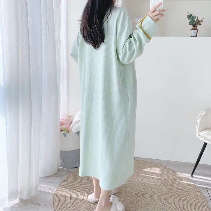 加厚婴儿棉孕产妇哺乳开衫加长睡裙加大码胖MM200斤产后月子冬季