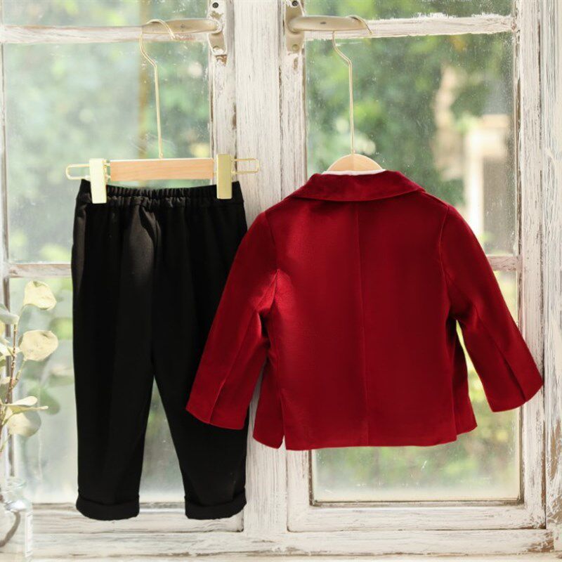 儿童西装三件套男童礼服套装花童男宝周岁生日小西服男小西装套装