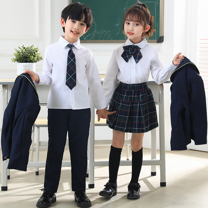 儿童校服套装小学生班服订制男女童英伦风西装外套秋季幼儿园园服