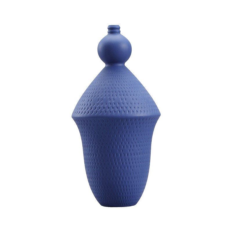 博西家居简约白色克莱因蓝陶瓷花瓶摆件家居样板间装饰品器皿