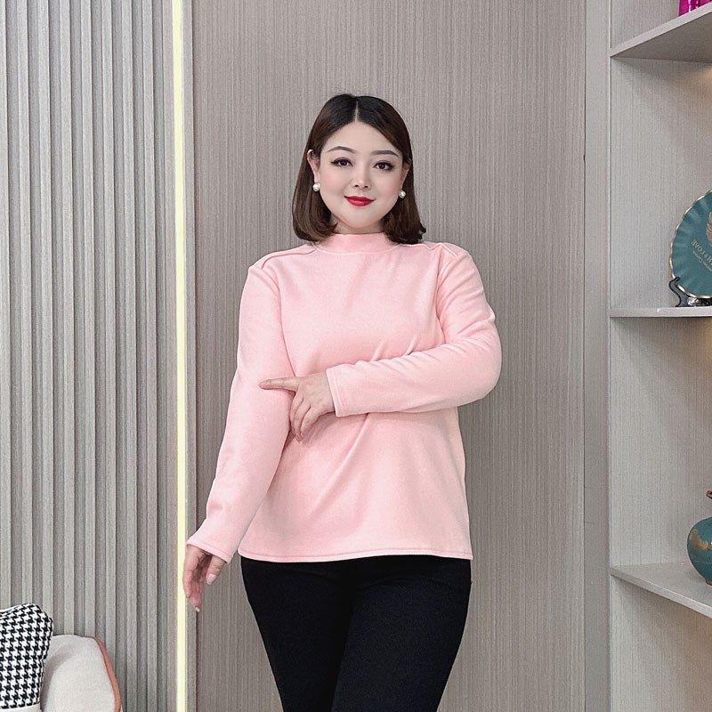 半高领德绒打底衫女T恤秋冬装新款大码胖mm宽松显瘦百搭长袖上衣,女装/女士精品,大码内搭,淘宝优惠券,粉丝福利购,淘宝优惠卷