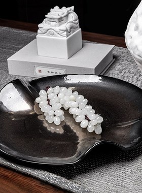 抽象陶瓷水果盘禅意轻奢家居客厅样板间民宿桌面果盘软装托盘摆件