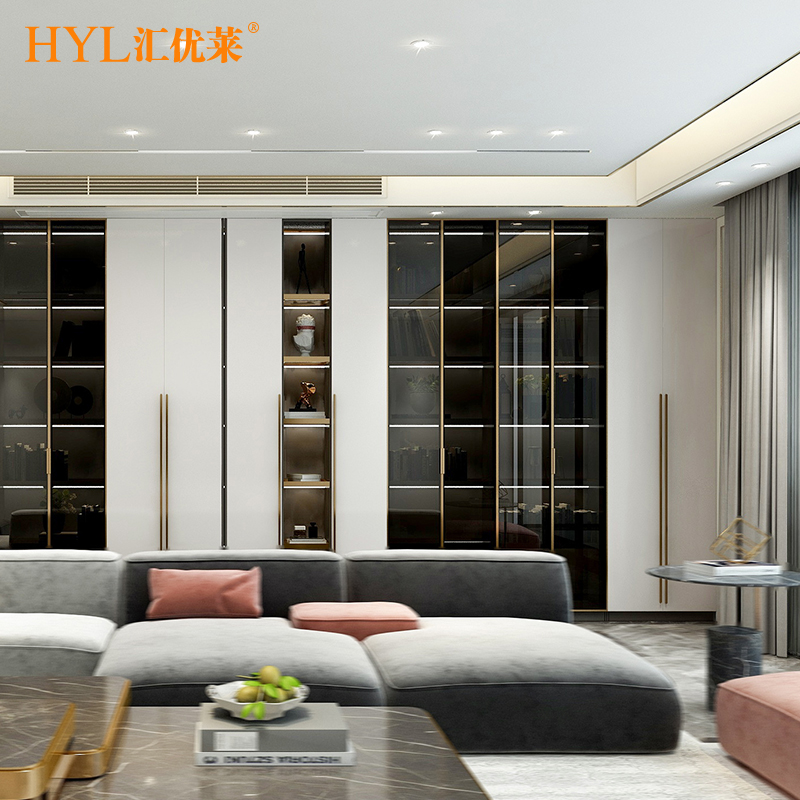 拉丝古铜金/威法金t形圆头柜门拉手衣柜橱柜加长圆角橱柜抽屉把手