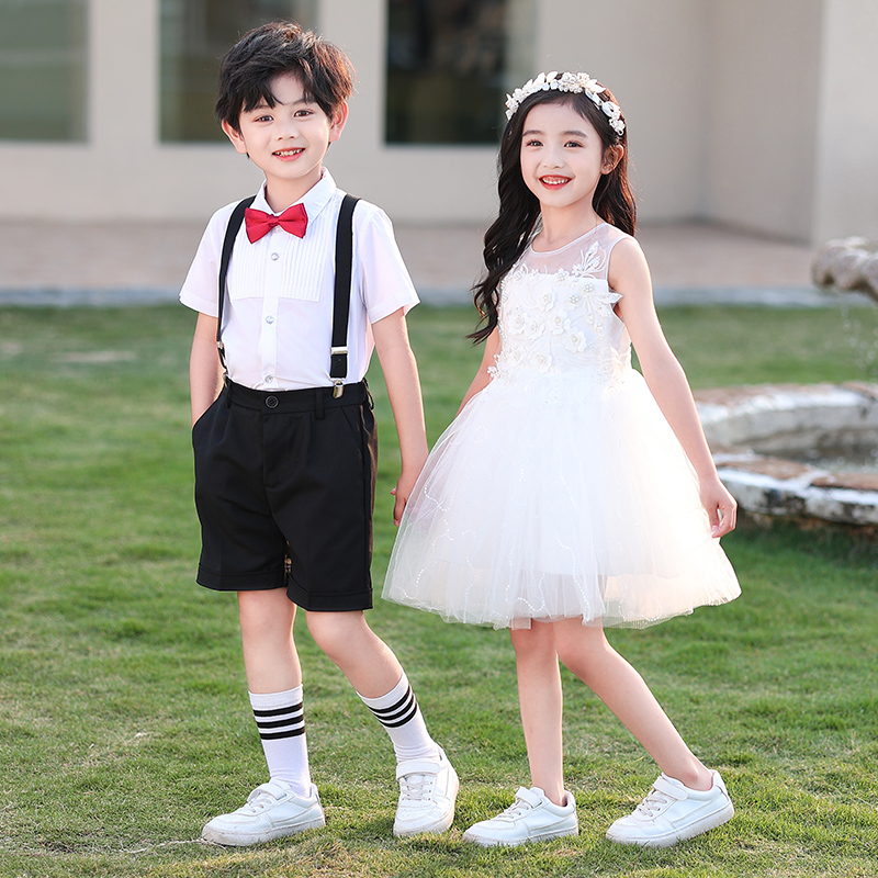 六一儿童节合唱演出服男童幼儿园毕业朗诵礼服女童蓬蓬裙表演服装