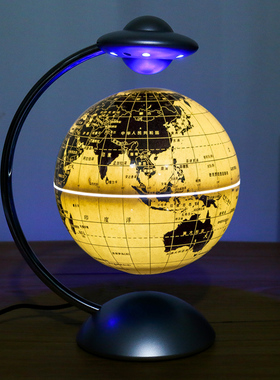 发光自转磁悬浮地球仪台灯办公室书房教学摆件学生用创意礼品礼物
