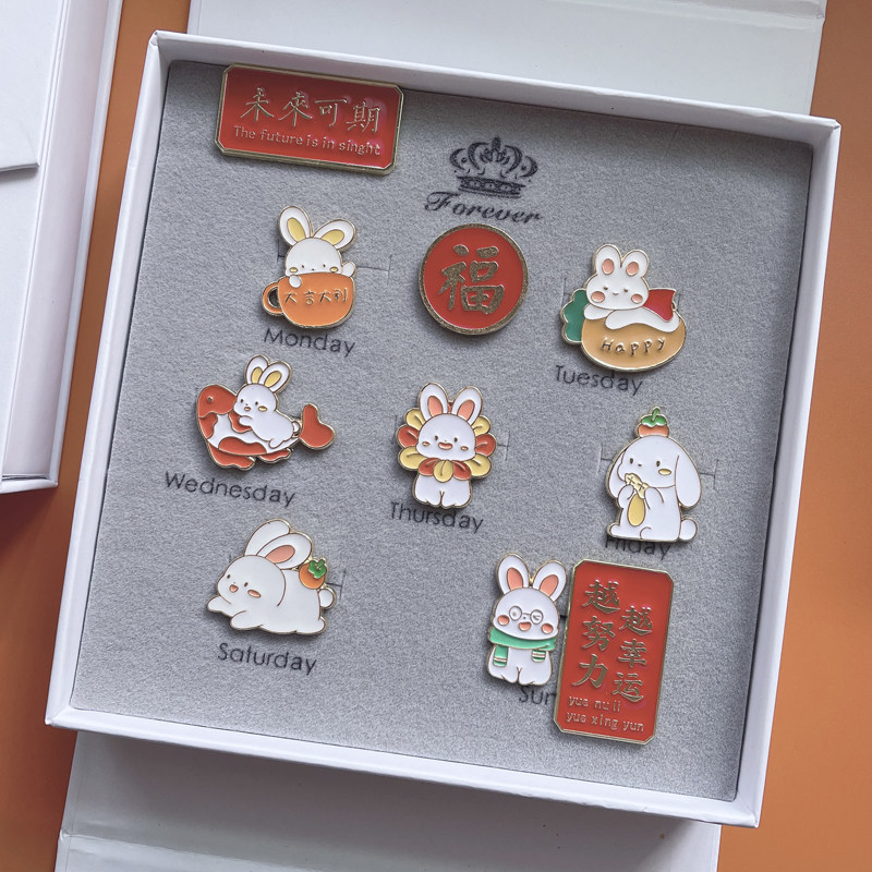 前兔前途似锦兔子元素胸针女孩女生闺蜜毕业创意生日礼物饰品礼盒图片