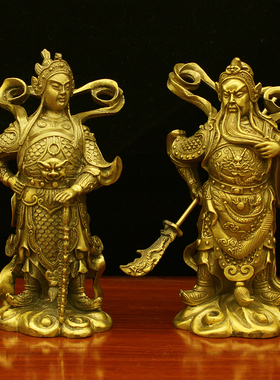 包邮纯铜佛像韦陀菩萨像摆件关公伽蓝菩萨 韦驮铜像