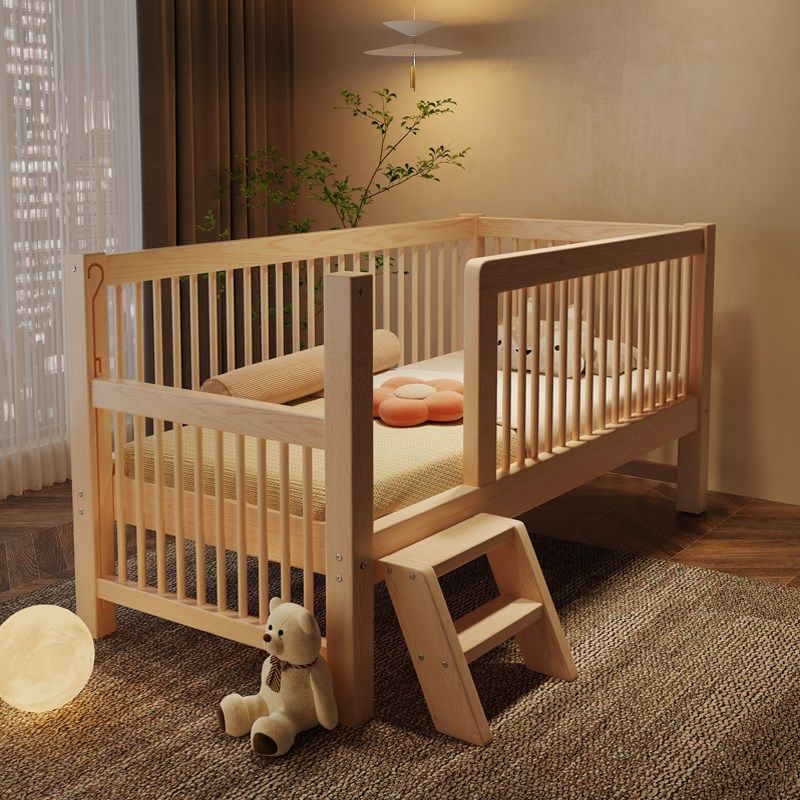 苏北鲁班定制榉木儿童床拼接大床带护栏加宽婴儿宝宝床边实木小床,住宅家具,儿童拼接床,淘宝优惠券,粉丝福利购,淘宝优惠卷