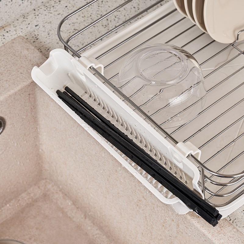 挂壁筷子沥水架置物架吸盘式洗碗棉多用置物架加长款厨房水槽挂篮