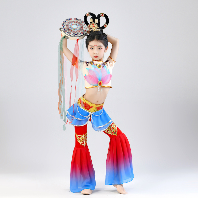 儿童敦煌舞演出服妙音反弹琵琶手鼓道具飞天舞蹈服古典舞六一表演