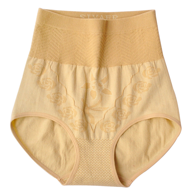 4条装 高腰内裤女纯棉收腹提臀棉质面料女士产后大码透气三角裤头