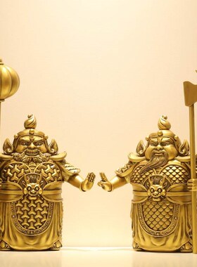 新中式摆件哼哈二将门神乔迁新居新房门厅柜玄关办公室装饰品摆设