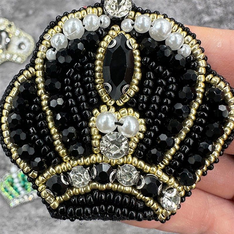 纯手工钉珠水钻皇冠徽章DIY鞋帽包装饰补丁贴衣服裤子破洞修补贴,居家布艺,布贴,淘宝优惠券,粉丝福利购,淘宝优惠卷