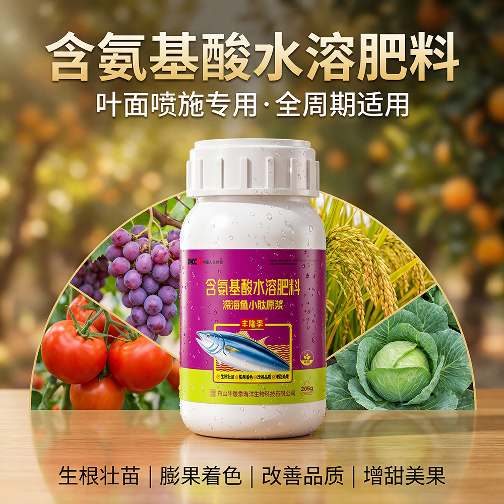 丰隆季深海鱼小肽叶面肥好吸收肥厚壮根靓叶保花提质通用农用