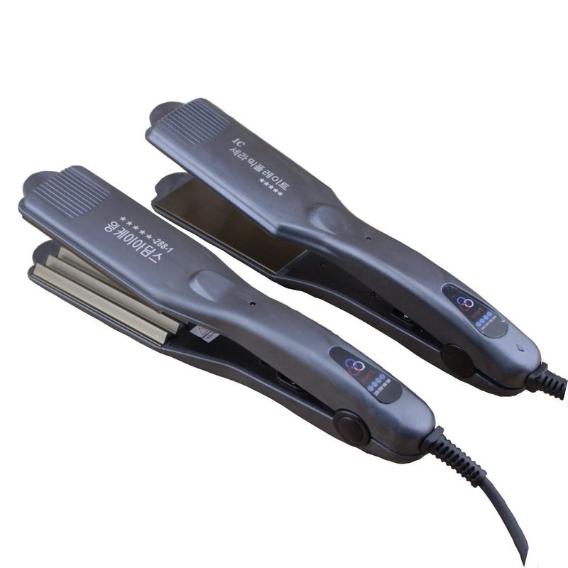 专业调温碳钢离子烫直发器玉米须波浪蓬松夹板发廊烫发器电夹板