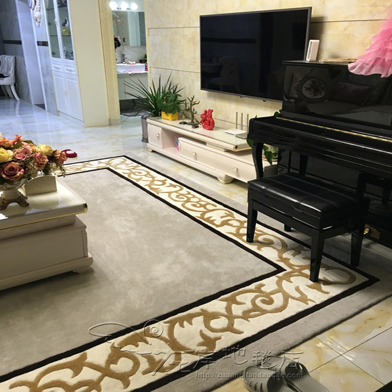 欧式中式美式样板间地毯客厅茶几卧室床边书房手工腈纶地毯定制