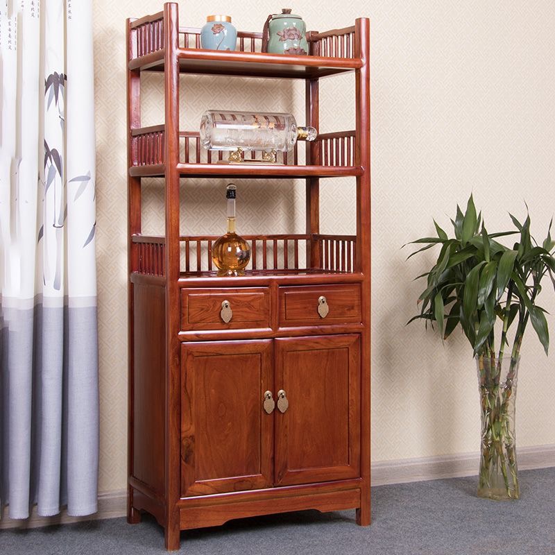 实木书架中式简约书柜家用展示柜置物架餐柜茶叶柜茶水柜收纳柜