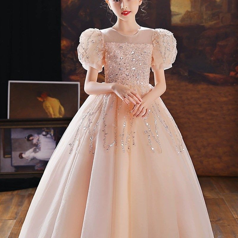 女大童高端大码礼服公主裙婚纱裙生日蓬蓬纱花童主持人钢琴演出服