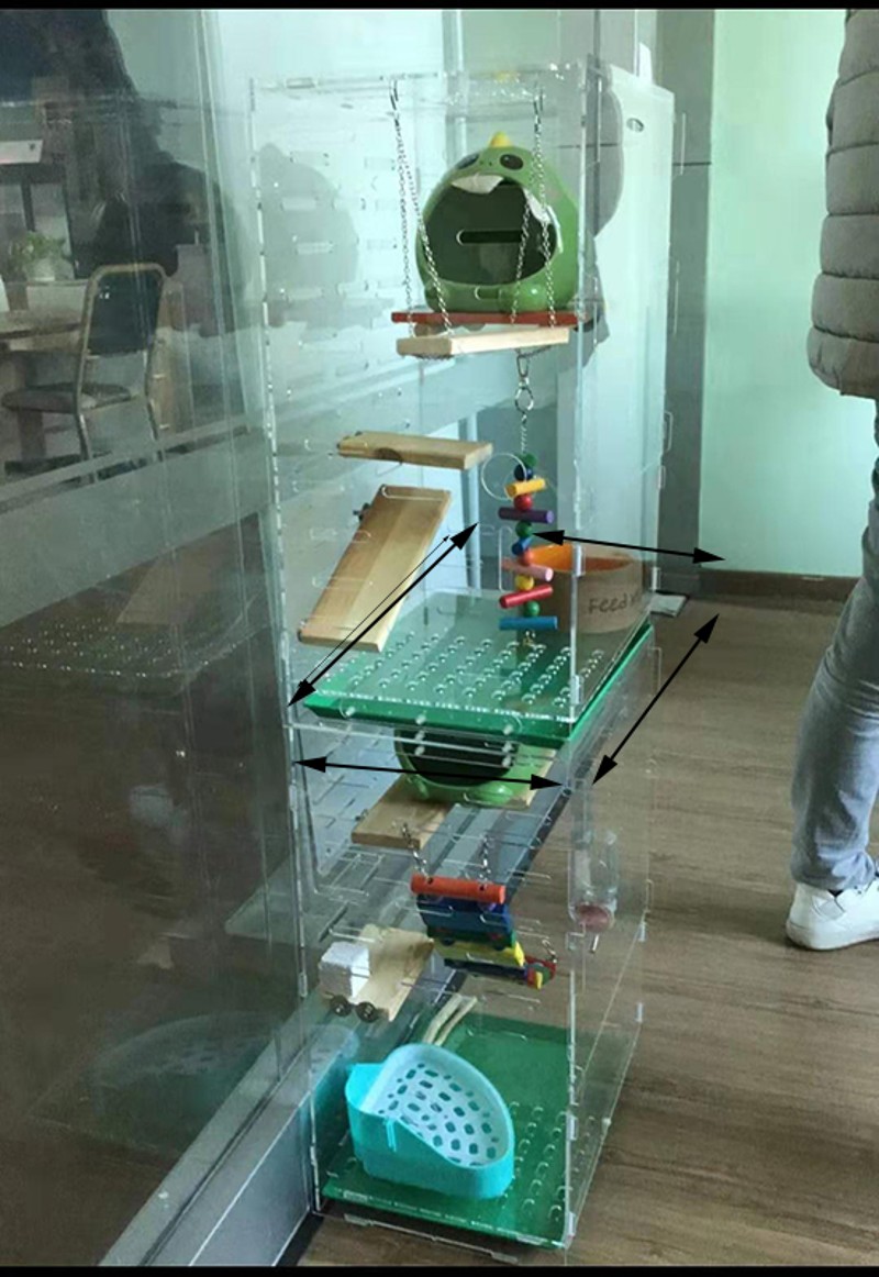 宠乐淘亚克力笼子加高层独立分笼设计分笼