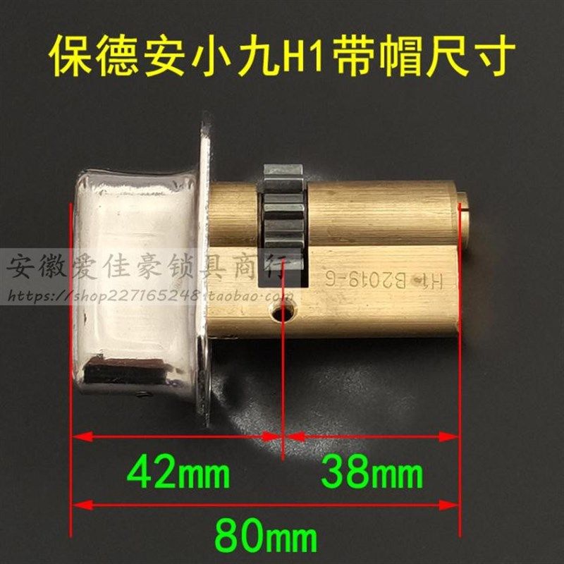 盼盼春天铸诚防盗门锁芯 保德安小九型 B级月牙小9B型十齿轮10齿