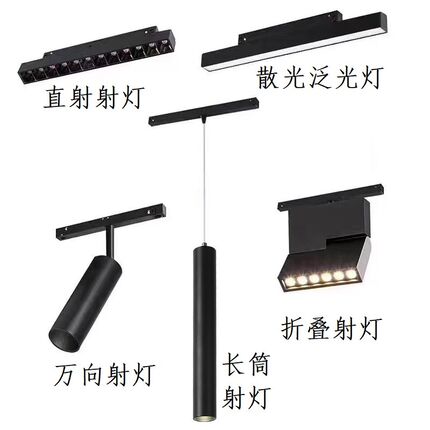 磁吸轨道灯无主灯照明超亮中性光嵌入式暗装明装散光聚光LED射灯