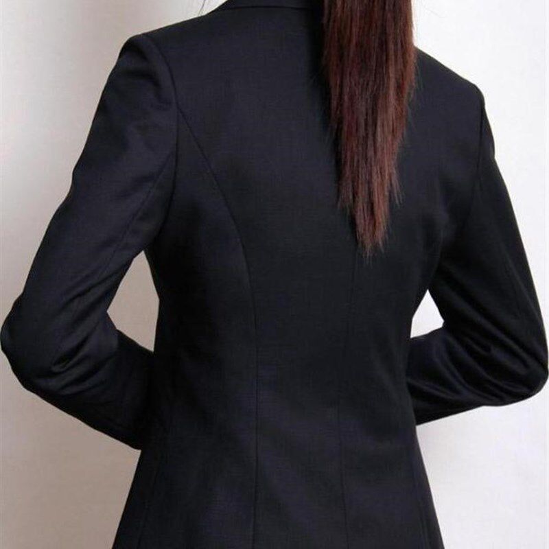 西服套装女黑色职业面试显瘦胖mm西装商务正装200斤大码春秋工服