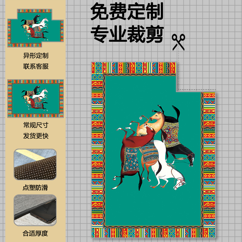 美式圆形地毯客厅沙发茶几脚垫轻奢卧室梳妆台书房椅子床边地垫