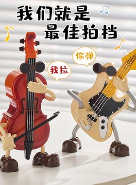 创意吉他大提琴八音盒儿童卧室书房装饰摆件音乐盒男女孩生日礼物