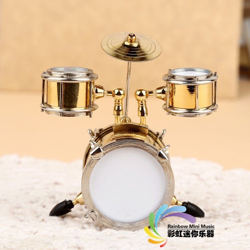 迷你三鼓模型迷你架子鼓摆台迷你爵士鼓乐器模型摆件生日礼物