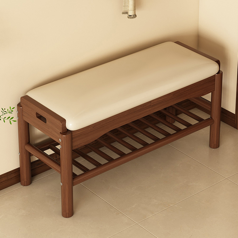 换鞋凳门口家用实木穿鞋凳入户进门可坐鞋柜坐凳一体高级感软包凳