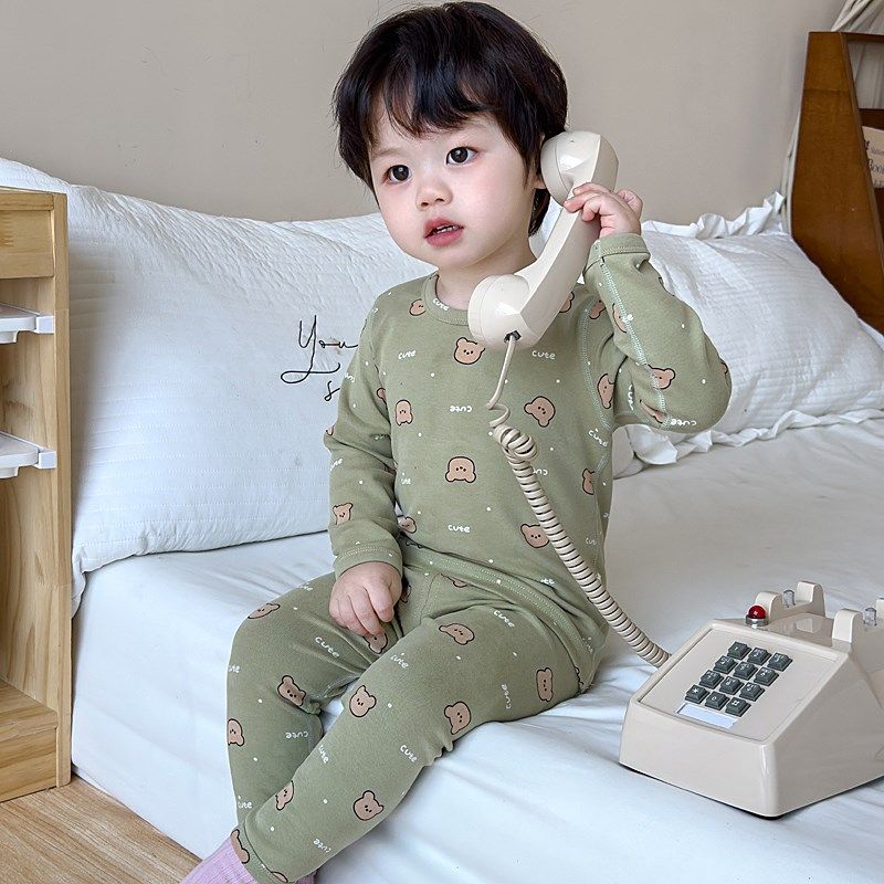 儿童内衣套装纯棉男童秋衣秋裤秋冬宝宝全棉保暖睡衣无骨厚棉毛衫,童装/婴儿装/亲子装,内衣套装,淘宝优惠券,粉丝福利购,淘宝优惠卷