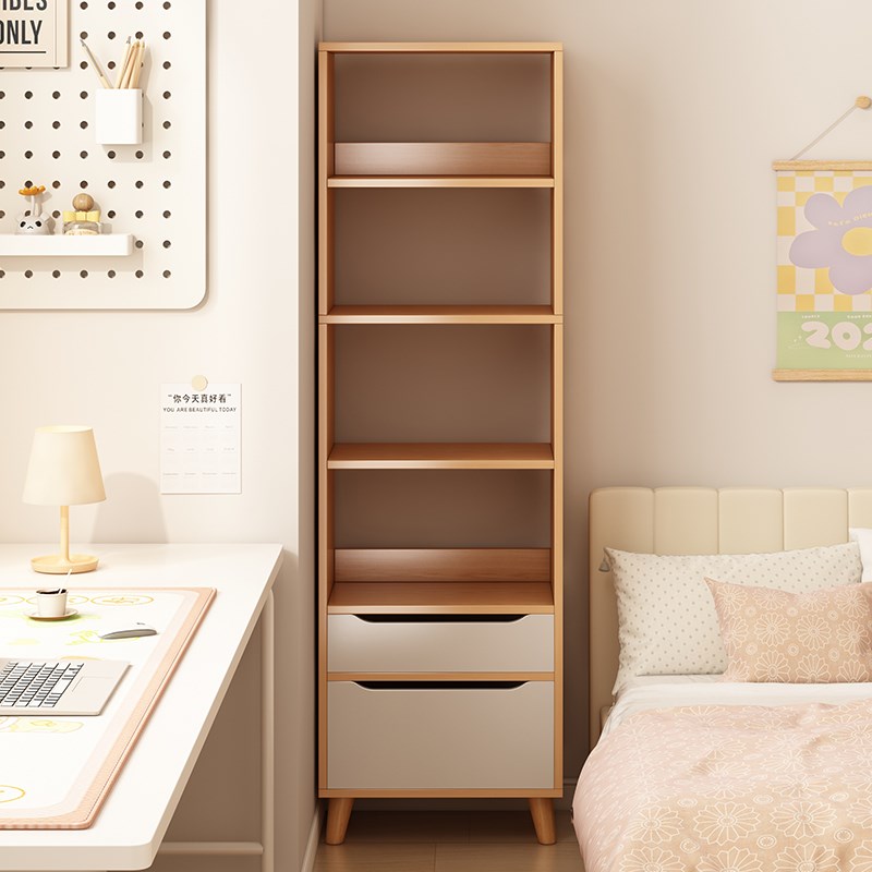 简易书架家用落地置物架卧室小型夹缝收纳架靠墙窄缝书柜储物柜子