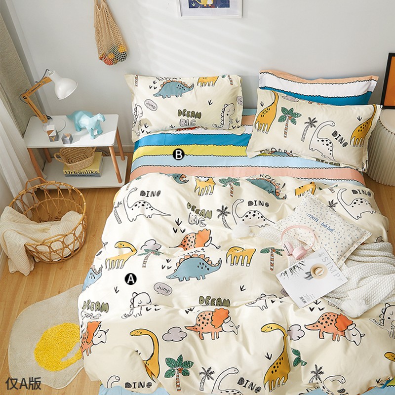 纯棉卡通四件套全棉儿童被套床笠三件套床罩套件1.2米1.5m男女孩