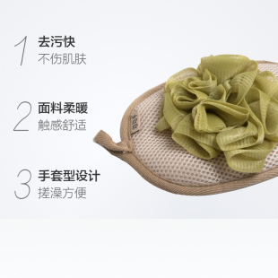 动动手手套型搓澡巾男女士专用双面浴花不伤皮肤强力搓泥搓灰洗澡