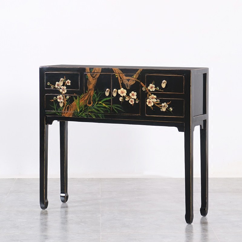 新中式条案手绘玄关边几储物小高台实木仿古供桌案台神台古典家具,住宅家具,条案,淘宝优惠券,粉丝福利购,淘宝优惠卷