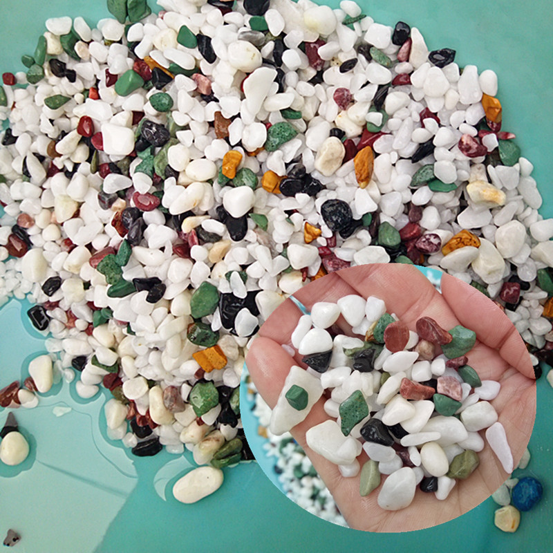 白玉石子鱼缸造景底沙花玉石头子 水族箱摆件布景装饰品5斤包邮