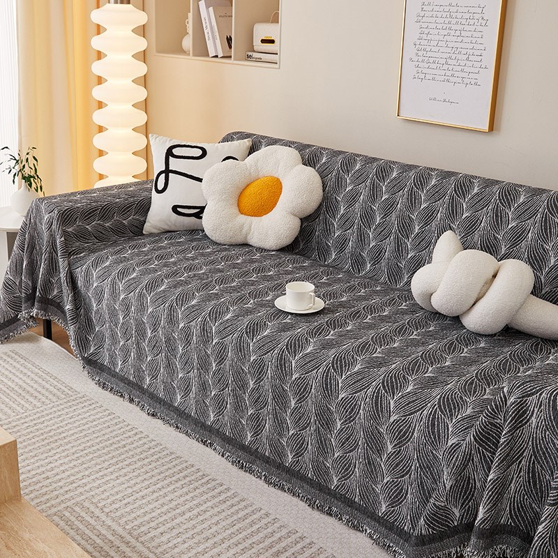 沙发盖布沙发巾雪尼尔提花四季通用靠背扶手一片式全盖防尘沙发毯