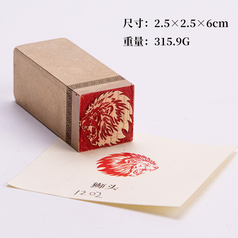 狮头2.52.56cm白文金石篆刻铜制佛印闲章实心黄铜印章 仿古铜