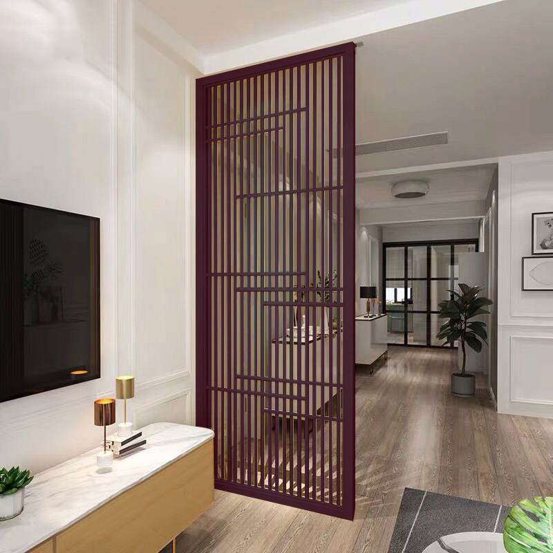 木格栅屏风隔断客厅中式实木镂空木质屏风玄关入户进门隔断墙定制