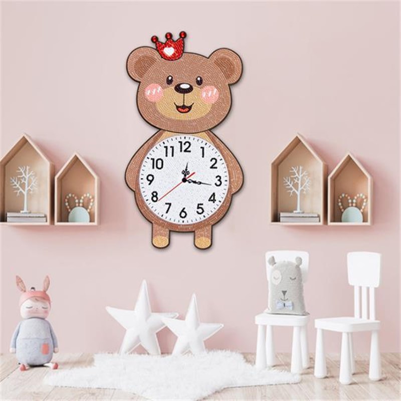 蒂彩DC钻石画钟表客厅卡通动物儿童学生手工DIY粘贴钻十字绣带框