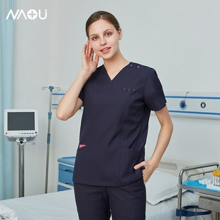 南欧鱼手术室衣服女短袖 刷手服医生隔离衣洗手衣美容院护士工作服