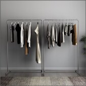 货架 服架子银色展示架挂衣架女装 男服装 店不锈钢拉丝展示架落地式