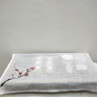 茶具盖布防尘布长方形小盖巾餐具遮尘盖布多功能中式手绘盖巾