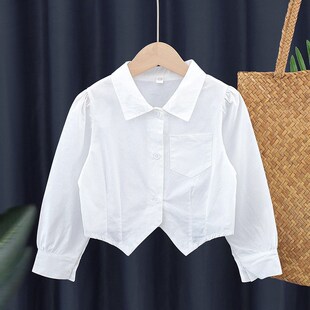 上衣 小学生校服衬衣春夏学院风演出娃娃领短袖 女童纯棉长袖 白衬衫