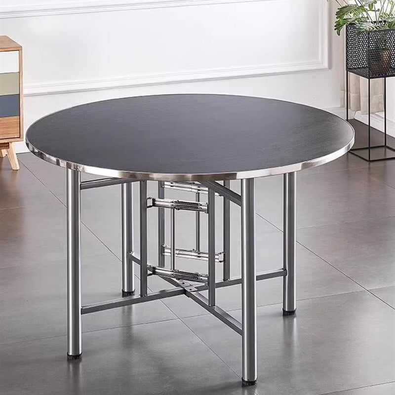 圆桌面加转盘家用大餐桌1.5米拆叠大圆桌小户型小圆餐桌1米5桌子