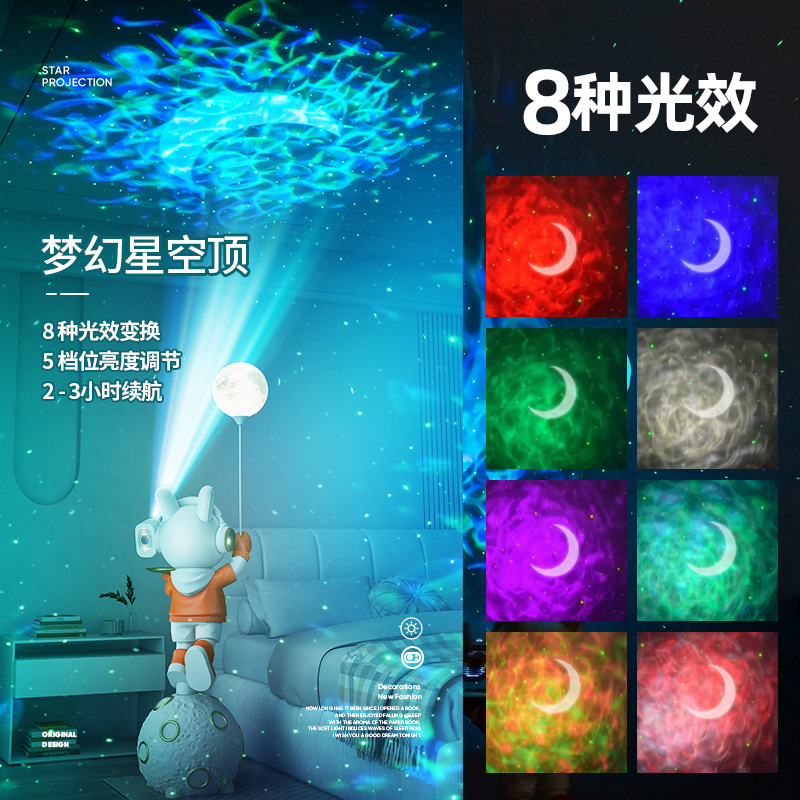 星空投影太空人太空人客厅大型落地摆件电视柜轻奢软装饰品灯卡通