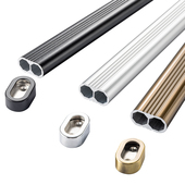 衣柜挂衣杆衣橱内五金配件横杆衣架厚晾衣杆托法兰座顶装 挂杆定制